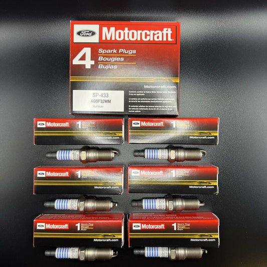 Set of 6: Motorcraft Platinum Spark Plugs SP433 AGSF32WM
